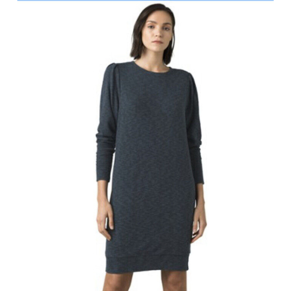 New Prana Zada Admiral Blue Women’s Dress Small Soft Fuzzy Snuggly Stretchy S - Picture 1 of 10